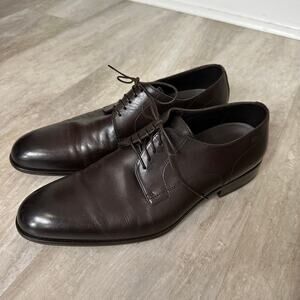 BOSS Hugo Boss Brown Leather Oxford Derby Shoes Size 9